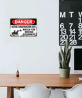 Funny Metal Sign Danger Active Construction Site Aluminum Sign 8x12 Inch on modern office wall decor