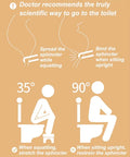 Diagram showing benefits of using Eco Friendly Bamboo Toilet Stool Six Point Five Inch for improved squat posture and comfort