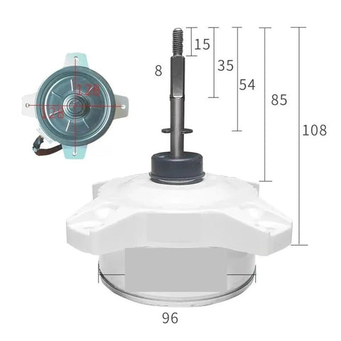 Dimensions diagram of DC Brushless External Fan Motor For Variable Frequency Air Conditioners 310V FW30J-ZL and ZWS30-J