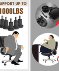 High Grade Stationary Office Chair Glides Swap Out Rolling Stool Casters Secure Non Slip Base Protects Flooring Tight Fit Design Keeps Your Workspace Locked Down Smooth 10 Pack with support up to 1000 lbs.