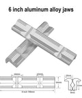Beefy Heavy Duty Milling Steel Vise Hard Jaw Replacement Plates For 4 Inch 5 Inch 6 Inch 8 Inch Vises Installation Included Expands Clamp Range For Pipes And Cylinders Protects Workpieces From Bumps And Scratches., 6 inch aluminum alloy jaws