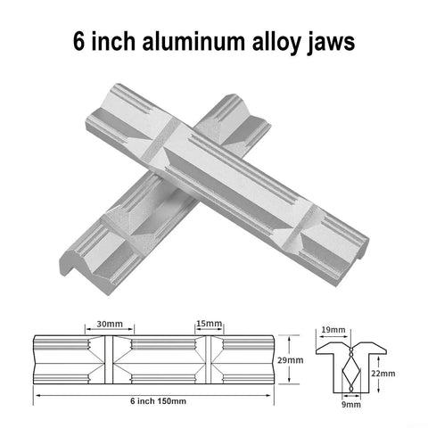 Beefy Heavy Duty Milling Steel Vise Hard Jaw Replacement Plates For 4 Inch 5 Inch 6 Inch 8 Inch Vises Installation Included Expands Clamp Range For Pipes And Cylinders Protects Workpieces From Bumps And Scratches., 6 inch aluminum alloy jaws