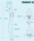 Floor Mount Bathtub Faucet High Flow Freestanding Tub Filler With 360 Degree Swivel Gooseneck Spout And Cylindrical Handheld Spray Oil Rubbed Bronze