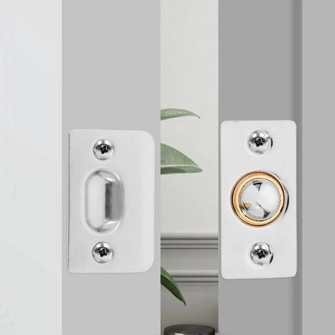 4 Sets Adjustable Door Ball Catch Latch With Strike Plate For Wood Doors Stainless Steel And Copper Interior View