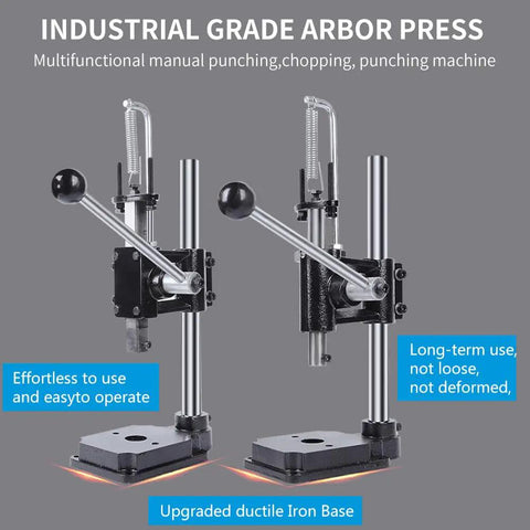 Leather Hole Puncher Handy Punching Machine Manual Press with Drill Chuck for DIY Leather Craft Multifunction Punch Tool