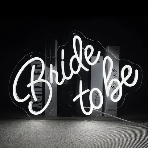 Bride To Be Neon LED Sign White Letters Light For Bridal Shower And Bachelorette Party Wall Decor Reusable Neon Wall Art Gift