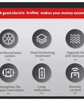 Features of Heavy Duty Electric Moving Skates For Up To Forty Tons including reinforced casters and remote control.
