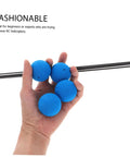 Hand holding RC Helicopter Training Gear Kit with blue sponge balls and rods for stability and flying practice beginner friendly accessories.
