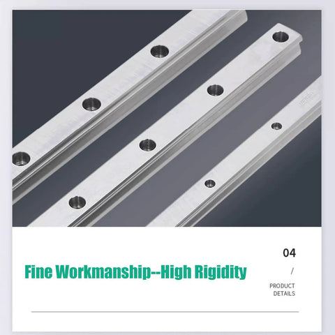 Close-up of 9mm Mini Linear Rail Guide With Ball Retainer And Lubrication System, Steel Rail Block For Precision Measurement And Smooth Motion