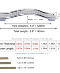 Detailed view of Bling Crystal Door And Drawer Pulls Knobs Set 6 Pack Modern European Style Square Rhinestone Handles dimensions and screws.