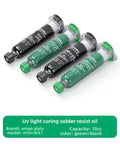 DIY Ready UV Curing Solder Mask Ink Set For PCB Repair Two Bottles In Black And Green with 10cc Capacity