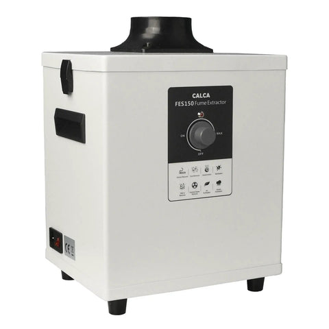 Side view of Powerful 150W Fume Extractor and Air Purifier for DTF Powder Shaker and Sublimation Printing with dial control
