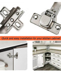 Two Pack 135 Degree Lazy Susan Concealed Cabinet Hinges For Corner Kitchen Cabinets Full Overlay Self Closing Hidden Door Hardware Durable Steel Replacement Hinges For Cupboards And Folded Doors installed on a kitchen cabinet