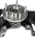 Front Right Wheel Bearing And Hub Assembly For 2011 Kia Optima 2.0L, black metal build with bolt holes view from above.