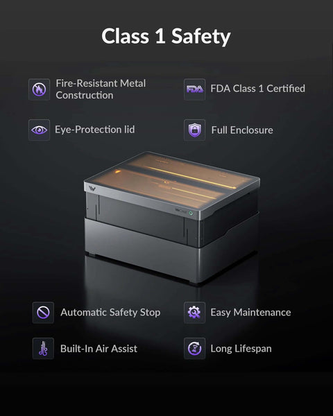 WECREAT Vision Pro 45W laser engraver and cutter with full enclosure, front view