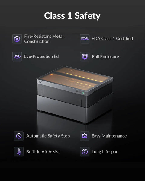 Vision Pro Laser Cutter And Engraver With Air Assist HD Camera Auto Lifting And Full Enclosure Delivers 60W Like Cutting Power BeamFocus Tech