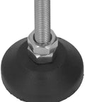 Close-up of Two Pack Adjustable Furniture Leveling Feet with Swivel Rubber Glides and M6 Threaded Mounts, 50mm Height, Detail View