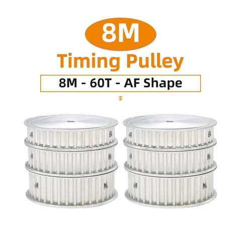 Heavy Duty 8M 60T Timing Pulley With Circle Arc Teeth And Tough Alloy Build Kicking Out Clean Power For 15 To 40 Mm Belts, stacked