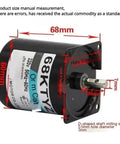 Low Speed 28W 220V AC Motor With Reversible Permanent Magnet Synchronous Drive, 68KTYZ, measurements shown in image