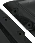 Close-up of black plastic Boat Hydrofoil Stabilizer For 4 To 50HP Outboard Motors 29x26x7 size showing fastening holes