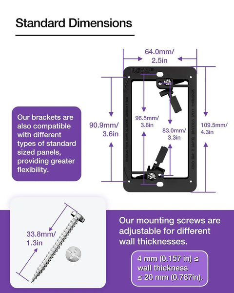 Low Voltage Mounting Bracket Single Gang Wall Plate Flush In Wall Box For Network HDMI Coaxial Speaker And Telephone Cables Black 5 Pack Easy Install Durable Quick Mount Design For Neat Setup