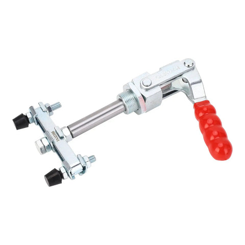 Ultimate Double Ended Iron Push Pull Clamp For Welding Jobs And Metal Shaping Tasks Offers Secure Grip With Adjustable Rubber Heads For Vertical Or Horizontal Use In Any Heavy Duty Shop Setting.