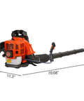 Backpack Gas Powered Leaf Blower With 52cc 550 CFM 3HP Two Stroke Engine Air Cooled Lightweight 13.6 Lb Grass Lawn Blower