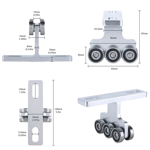 Electric Hoist Roller Trolley For Strut Channel Stainless Steel Beefy 6 Wheel Assembly With Mounting Screws Included Fits One
