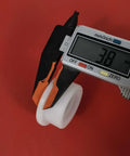 Top Gear Bearing Pulley Wheel Replacement Roller For Rowing Machine Cables measured at 38mm diameter on a red background.