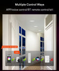 4 Pack Canless Smart Recessed LED Light 4 Inch With Junction Box 9W 810lm WiFi Bluetooth Color Changing RGBCW Remote Control Setup