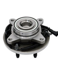 Front Wheel Bearing Hub Assembly Set Of 2 For 2011-2014 Ford F-150 2WD, Expedition 2WD, And Lincoln Navigator 2WD, 6 Lug Hubs Replaces 515143 SP550220 BR930791 For A Smooth Ride Ready To Roll, close-up view with ABS sensor