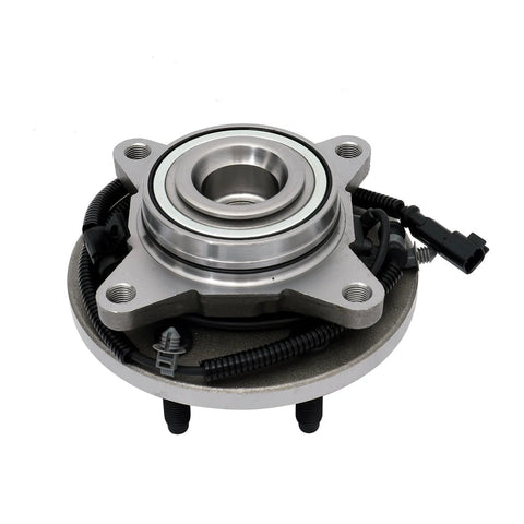 Front Wheel Bearing Hub Assembly Set Of 2 For 2011-2014 Ford F-150 2WD, Expedition 2WD, And Lincoln Navigator 2WD, 6 Lug Hubs Replaces 515143 SP550220 BR930791 For A Smooth Ride Ready To Roll, close-up view with ABS sensor