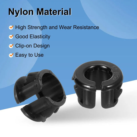 28 Pack Nylon Cable Snap Bushings Grommets, 1/2 Inch Mounting Diameter, Opened Snap Bushing For Wiring, black nylon clip-on grommets