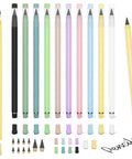Everlasting Inkless Pencil Set With 10 Reusable Pencils, 20 Erasers And 10 Replaceable Nibs For Writing, Sketching, Art And Painting
