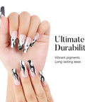 Two Piece Black And White Gel Nail Polish Kit For Soak Off UV LED Nails, Hema Free Cruelty Free Vegan, Nail Art Starter Manicure Set