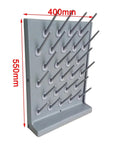 Wall Lab Drying Rack With 27 Pegs For Safe Draining And Storage, Premium Food Grade Poly Propylene Material in gray.