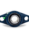 Pillow Block Bearing 1/2 Inch Bore Self Aligning UCFL201-8 Two Bolt Flange Mount Solid Base Pre Lubricated 2 Pack, front view