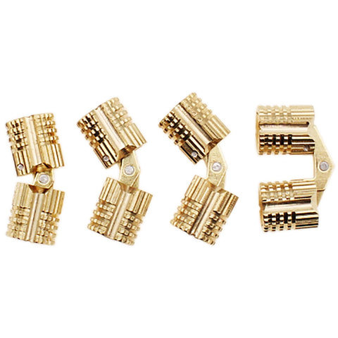 Concealed Brass Cabinet Hinges 8mm By 18mm Hidden Barrel With 180 Degree Opening Gold Finish 4 Pack displayed