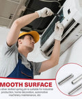 Person installing air conditioner with 50 Pcs Slotted Spring Pins 2.2mm By 8mm 304 Stainless Steel Dowel Fasteners.