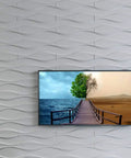Wave Wall Panels 19.7 Inch Square Pack Of 12 White PVC Panels for Living Room and Kitchen DIY Friendly Fire Resistant Lightweight