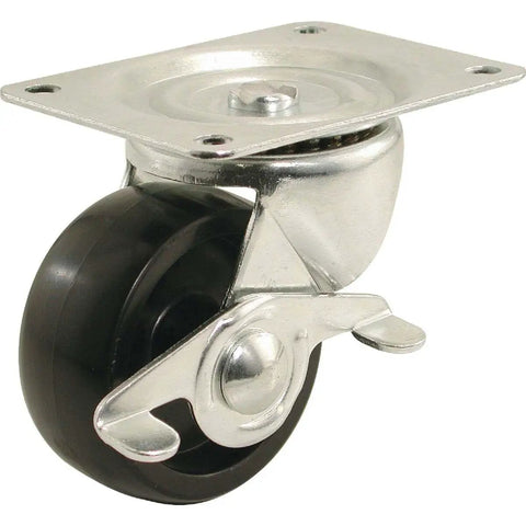 Straight Up Tough Two Inch Polypropylene Swivel Plate Caster With Locking Brake Providing Heavy Hitter Support And No Sweat Mobility For Garage Rigs And Tool Cart Builds
