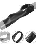 Golf Grip Trainer Pro Grade Swing Training Device Alignment Aid, black and gray, shown with detailed texture close-ups