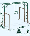 3 In 1 Monkey Bars Set With Gymnastics Bars And Trapeze Swing For Backyard Fun, Heavy Duty Metal Frame Supports Up To 400 Lbs