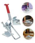 Premium Heavy Duty Toggle Latch Clamps Set Of 2 With Stupendous 2183 Lb Hold Power. Galvanized iron clamp with red handle.