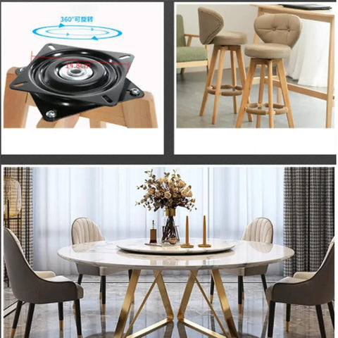 6 Inch Swivel Plate Heavy Duty Turntable Bearing With 360 Rotating Base For Bar Stools Chairs TV Tables Boats Seats Built To Last Square Steel Ball Bearing on stool and table use