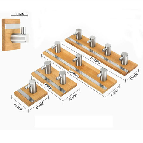 Heavy Duty Rustic Wall Hooks Featuring Sturdy Metal Claws Zero Drill Hassle Peel And Stick Mount with dimensions shown.