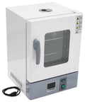 Heavy Duty Digital Forced Air Convection Drying Oven With Slick PID Temp Control And Reliable Rotary Hot Air Circulation For Zero Hassle Shop Or Lab Projects, front view with digital display and stainless shelves.