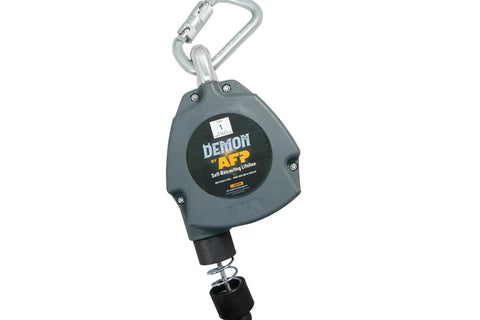 No Nonsense 11 Ft Single Leg Self Retracting Lifeline featuring smooth galvanized steel cable, heavy duty snap hook.