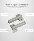 Push To Open Cabinet Latch With Quick Rebound Mechanism For Handle Free Doors Durable PP Plastic Catch Fits Inside Face Frame Cabinets Sleek Quiet Easy Access For Kitchen Or Wardrobe