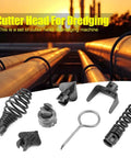 Heavy Duty 6 Pack Manganese Steel Dredger Machine Cutter Heads For 16mm Collet Pipe Cleaning Industrial Grade Tough Wear Resistant Bits Hits Nasty Clogs Like Pros At Homes Or Job Sites Fits Standard Dredging Units Solid Gear Just Fixes It. 6 cutter heads with key